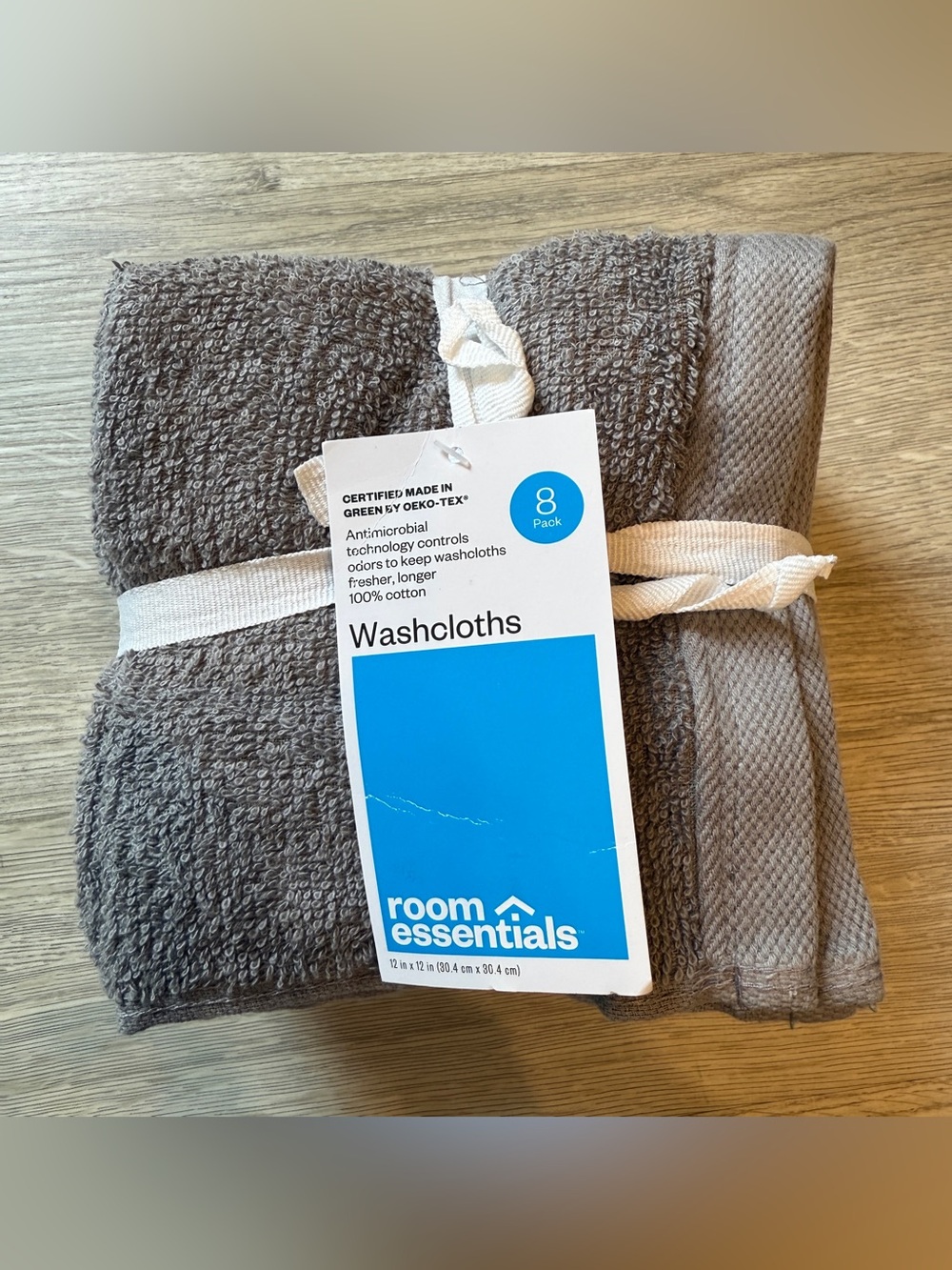 100% Cotton Washcloths Gray Room Essentials Green OEKO-TEX - Picture 7 of 7